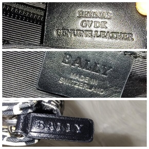 Bally "B" logo tote + pouch set canvas leather EUC - Picture 11 of 11